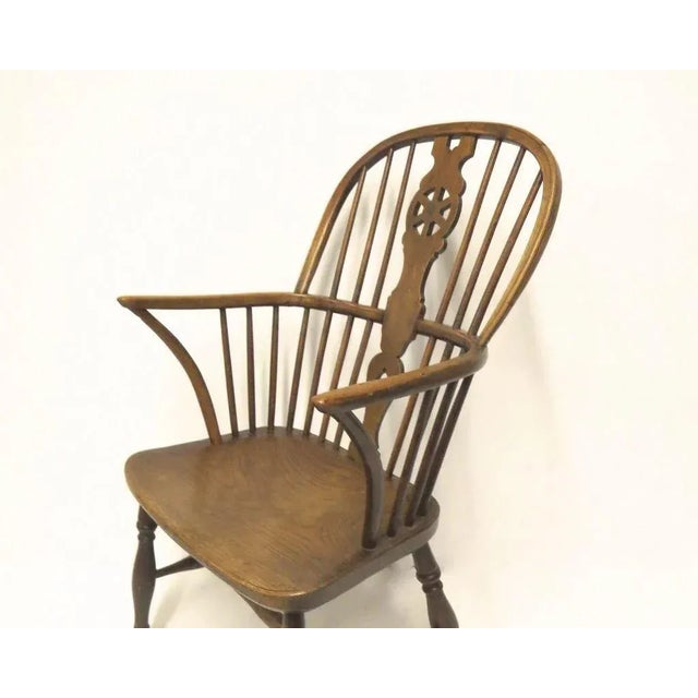 English Yew and Elm Windsor Arm Chair For Sale In Denver - Image 6 of 8