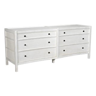 NOIR Hampton 6 Drawer Dresser, White Wash For Sale