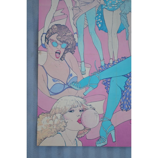 French 1977 Helene Majera for Dim “10 Years of Dim” French Fashion Advertising Poster For Sale - Image 3 of 8