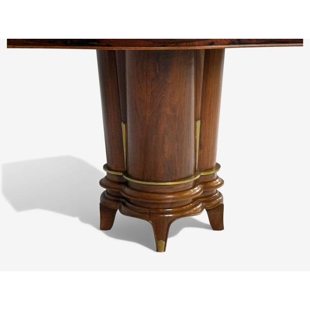Jules Leleu, French Art Deco, Rosewood, Abalone, Rare Dining Table, France, 1930s For Sale - Image 17 of 18