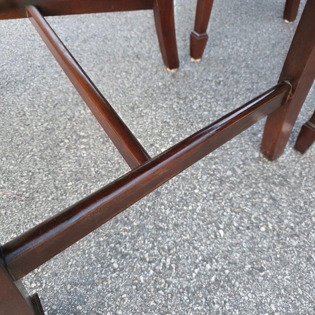 English Regency Revival Mahogany and Gilt Shield-Back Dining Chairs, Set of Five, Circa 1930 For Sale - Image 16 of 18