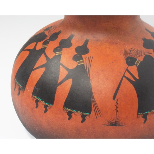 1991 Hand-Painted Gourd Vase by Robert Rivera For Sale In Indianapolis - Image 6 of 8