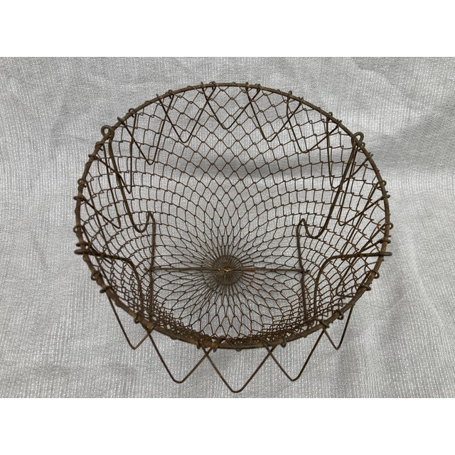French Wire Collapsible Egg Basket For Sale - Image 15 of 18