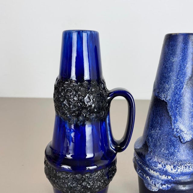 Ceramic Vintage Pottery Fat Lava Vases by Scheurich, Germany, 1970s, Set of 4 For Sale - Image 7 of 18