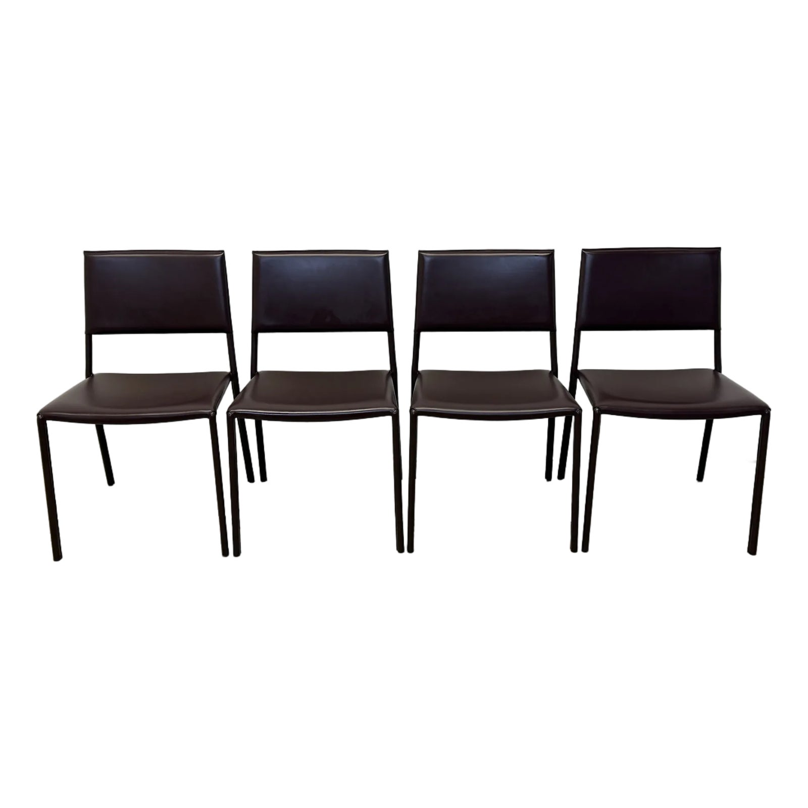 Leather Wrapped Dining Chairs by Frag, Italy 2000s - Set of Four | Chairish