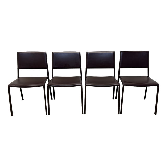 Leather Wrapped Dining Chairs by Frag, Italy 2000s - Set of Four For Sale
