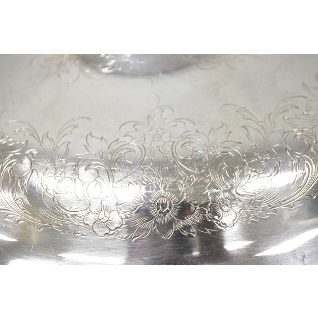 Victorian Vintage Victorian Webster Wilcox "Rochelle" Silver Plated Round Covered Serving Bowl Dish For Sale - Image 3 of 15