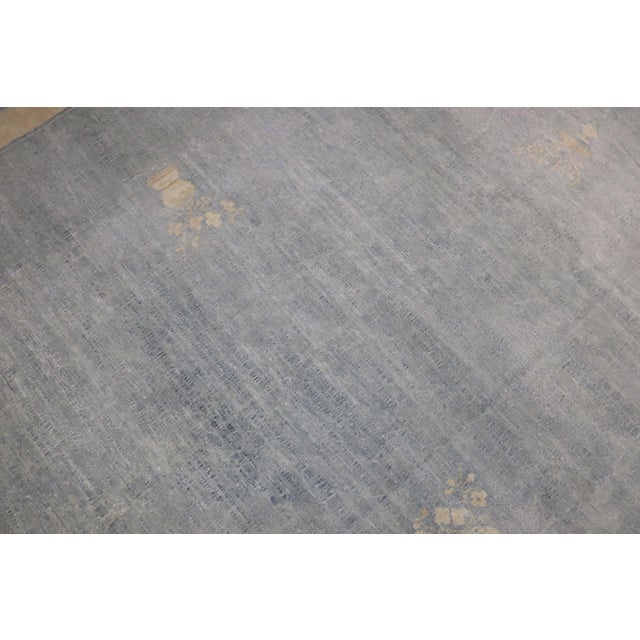 Early 21st Century Light Blue Antique Chinese Rug - 9'2" x 11'5" For Sale - Image 5 of 18