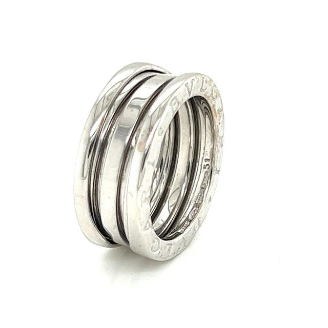 Bulgari Mid 20th Century Bvlgari B.zero1 Three-Band Ring in 18k White Gold Size 5 / EU 51 For Sale - Image 4 of 5