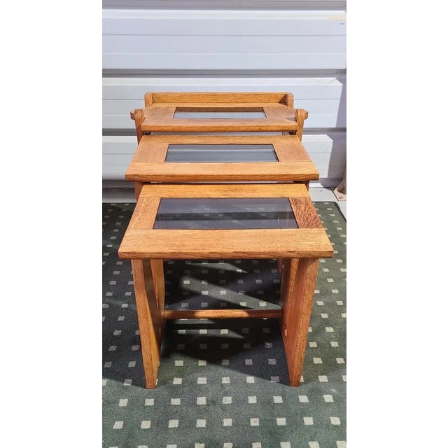 Nesting Tables by Guillerme & Chambron, 1950s, Set of 3 For Sale - Image 10 of 11