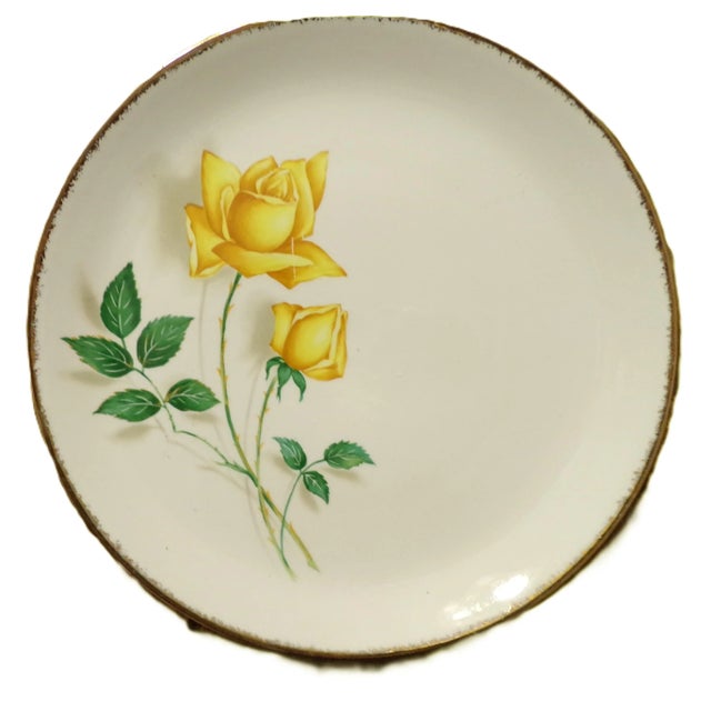 Mid-Century Modern Mid 20th Century Dinnerware Setting for 8 by Simplicity, Yellow Rose Pattern, Plates and Bowls Only- For Sale - Image 3 of 3