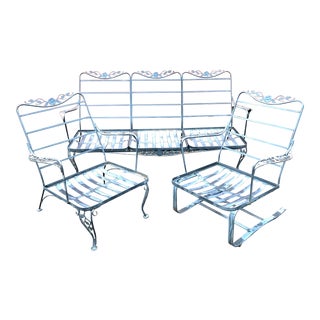 Vintage Woodard Wrought Iron Patio Set, 3 Pieces For Sale