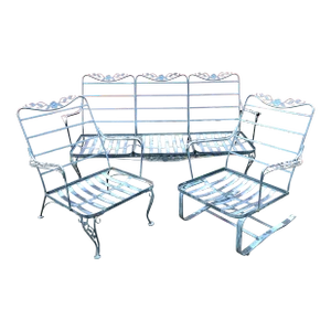 Vintage Woodard Wrought Iron Patio Set, 3 Pieces