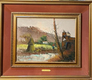 Aldo Pironti, Rural Scene, 20th Century, Oil on Canvas, Framed