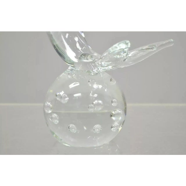 Late 20th Century Royal Gallery Italian Crystal Glass 12" Dolphin Fish Sculpture Murano Style For Sale - Image 5 of 10