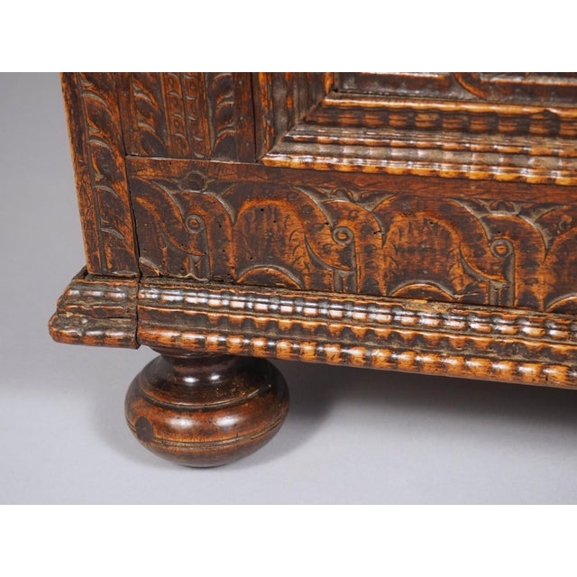 18th Century French Carved Walnut Tabouret Cabinet For Sale - Image 4 of 17
