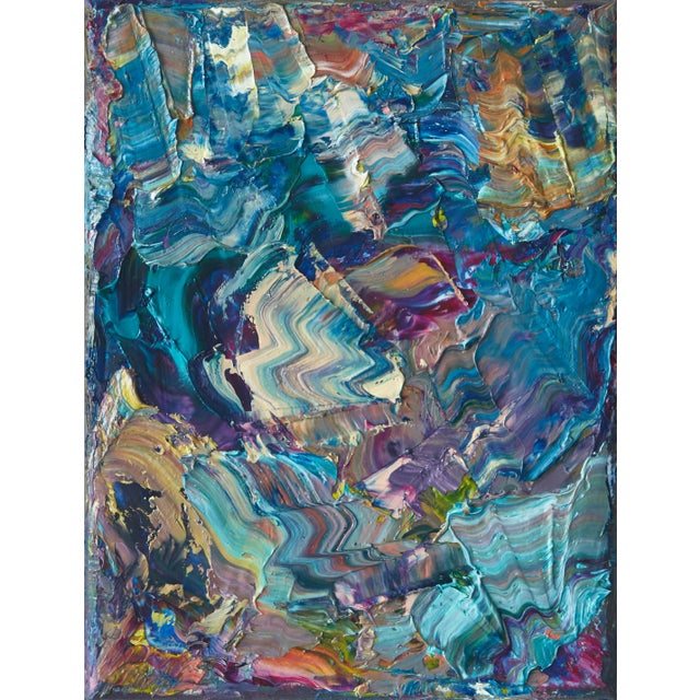 "Colourscape 13" Small Abstract Oil Painting by Simon Findlay For Sale