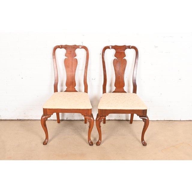Henkel Harris Style Queen Anne Solid Mahogany Side Chairs or Dining Chairs, Pair For Sale - Image 11 of 11