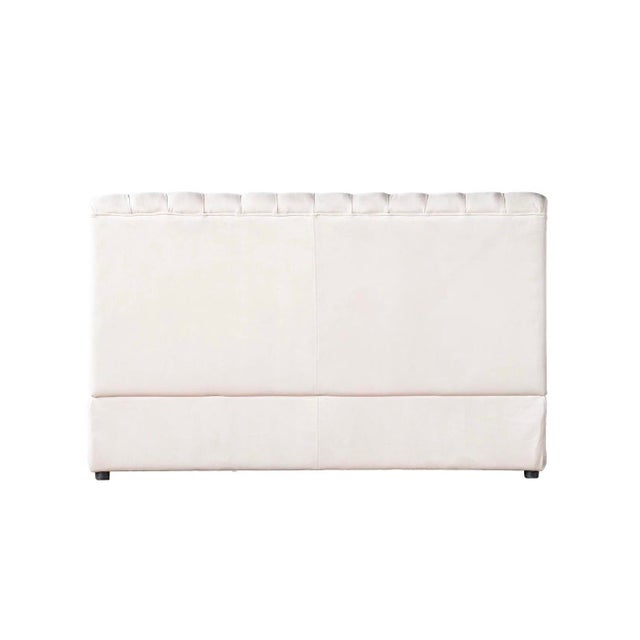 Matthew Izzo Home Estelle Oatmeal Velvet Modular Banquet Straight Sofa For Sale In New York - Image 6 of 6