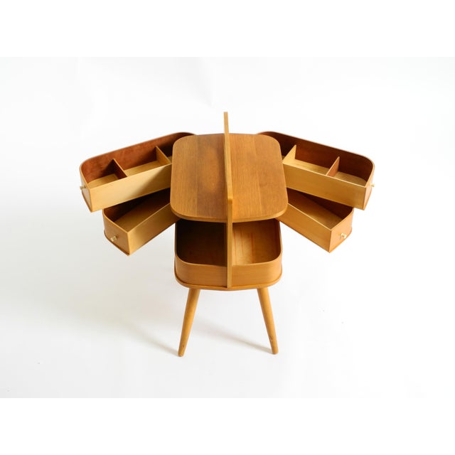 Mid-Century Modern Teak Sewing Box with Hinged Compartments, 1950s For Sale - Image 10 of 18