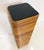 Modern Vintage Pencil Reed Rattan Pedestal With Black Glass For Sale - Image 3 of 6