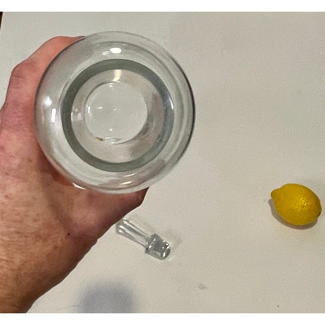 Pair Mid 20th Century Minimalist Clear Glass Decanters With Stoppers For Sale - Image 14 of 15