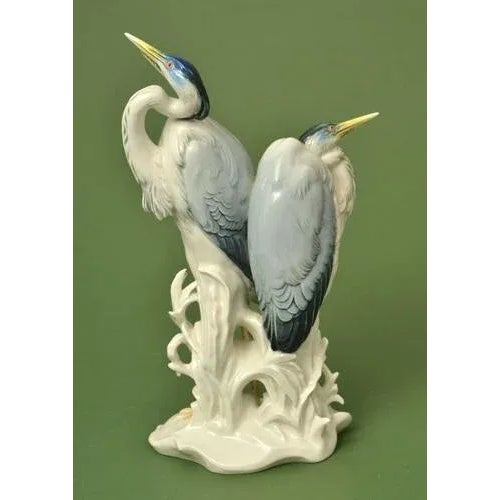 20th Century Porcelain Figure Cranes For Sale - Image 3 of 8