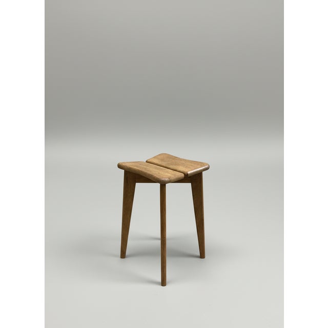 Brutalist French Clover Stool attributed to Marcel Gascoin, 1950s For Sale - Image 3 of 4
