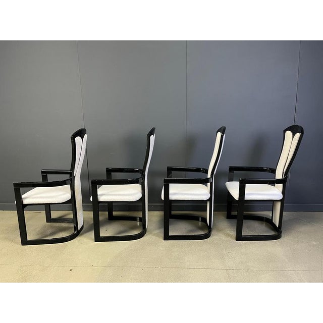 Hollywood Regency Italian Lacquered Wood Dining Chairs, 1980s, Set of 4 For Sale - Image 3 of 9