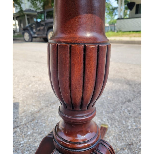 Brown Councill Furniture Round Banded Mahogany Conference Table For Sale - Image 8 of 14
