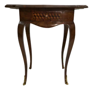 Late 18th Century Antique Louis XV Style Walnut Marquetry Side Table