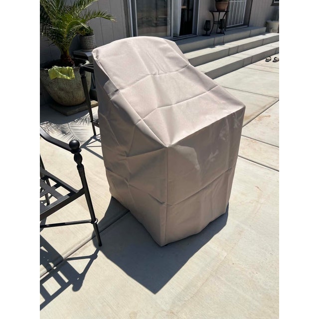 Black Set of Four Michael Taylor “Montecito” Outdoor Dining Chairs W/ New Raincovers For Sale - Image 8 of 9