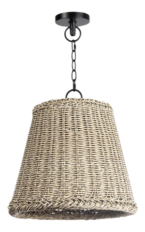 Coastal Living Augustine Outdoor Pendant, Weathered White, Small