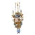 Chandelier with White Roses and Blue Drops, Murano, 1950s For Sale