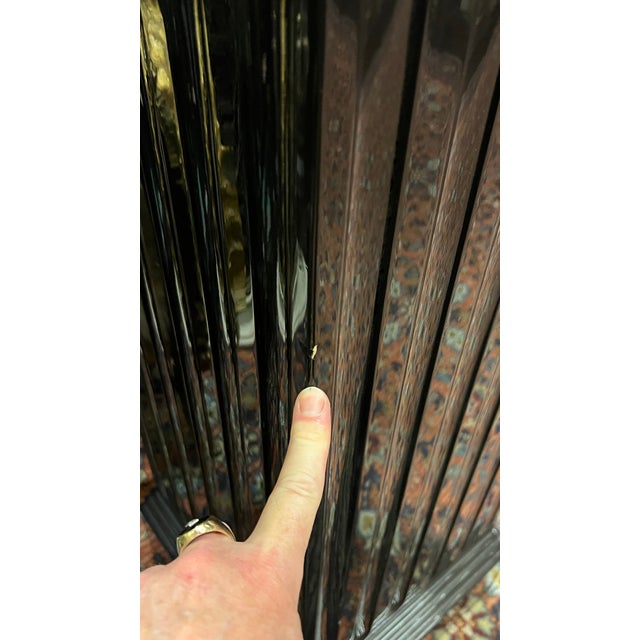 Mid 20th Century Ruhlmann Art Deco Style Alabaster and Black Lacquer Torchieres / Floor Lamps - a Pair For Sale - Image 10 of 11