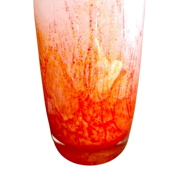 Contemporary Modern Contemporary Orange Speckle Milk Glass Vase For Sale - Image 3 of 5