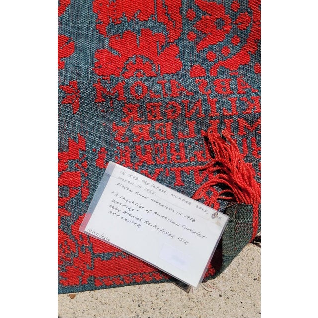 19thc Red & Blue Dated 1860 Coverlet From Pa. For Sale - Image 11 of 13