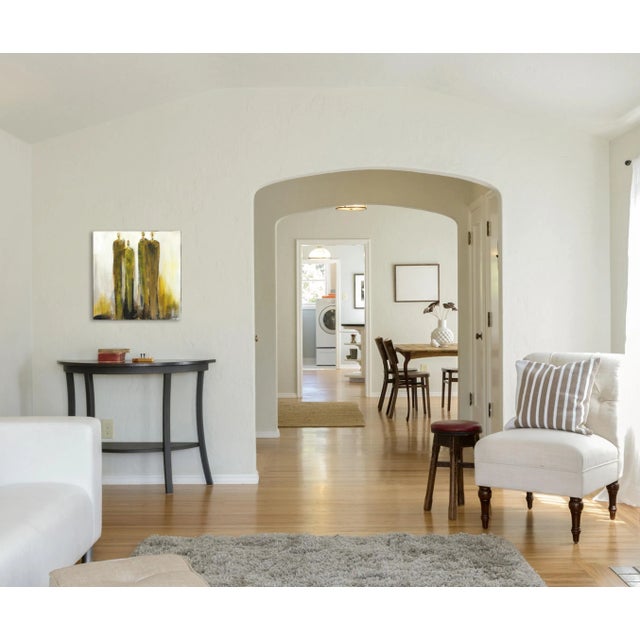 Textile "2302" Original Yellow Figurative Abstract Painting on Canvas by Edith Konrad for Sale For Sale - Image 7 of 9