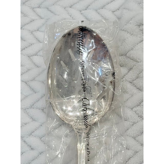 Vintage Christofle Albi Silver-Plated Serving Spoons, Sealed, Set of 2 For Sale - Image 10 of 11