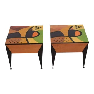 Benjamin Le Art Deco Laminated Side Tables - Set of 2 For Sale