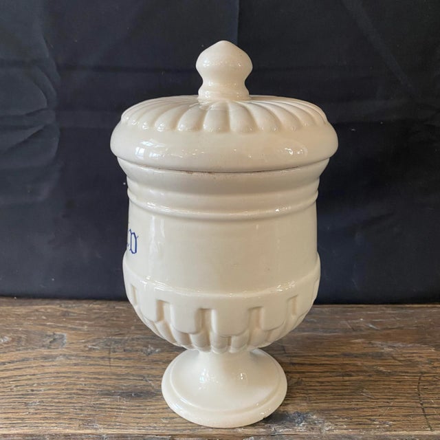 White Antique Italian Apothecary Jar Venetian Aneto Porcelain Urn Large For Sale - Image 8 of 10