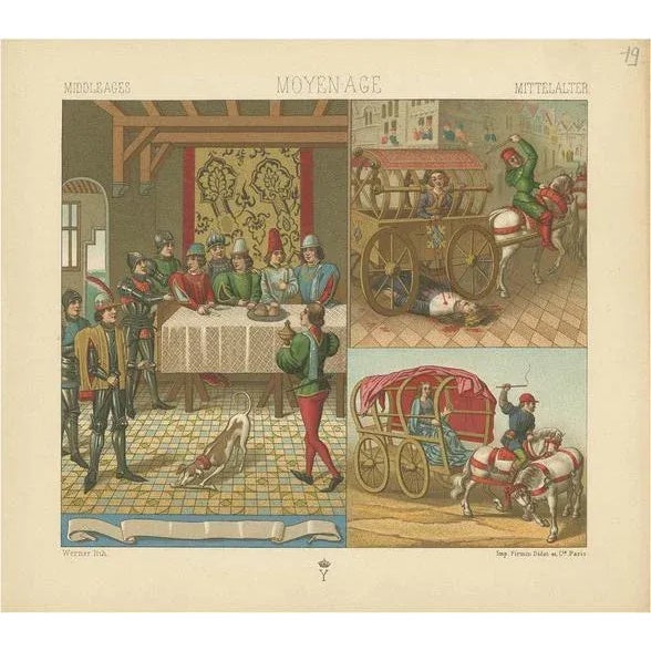 Racinet, Middle Ages Scenes, 1880, Paper For Sale - Image 5 of 5
