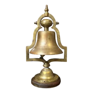 1970s Solid Brass and Wooden Nautical Bell