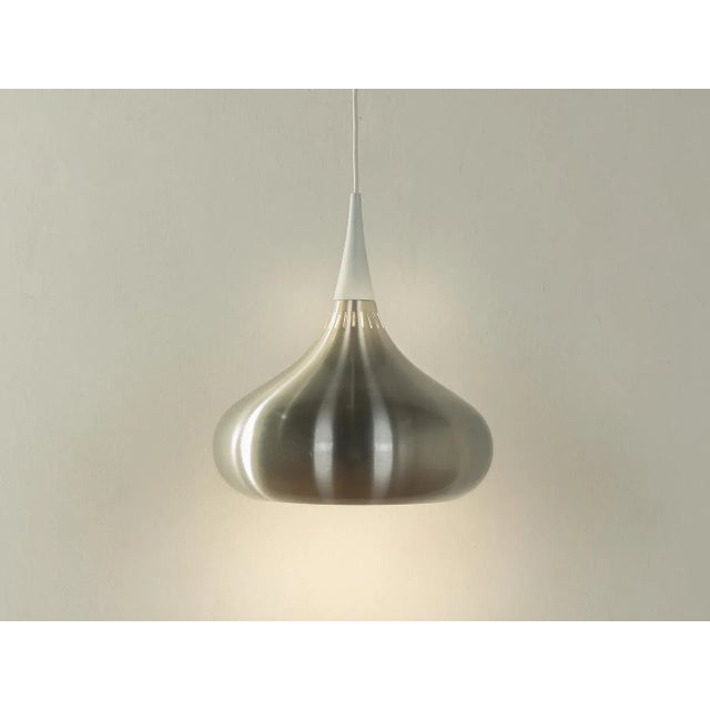 Wonderful ORIENT ceiling lamp by Jo Hammerborg for Fog & Morup from the 1960s. Brushed stainless steel lampshade (E27...