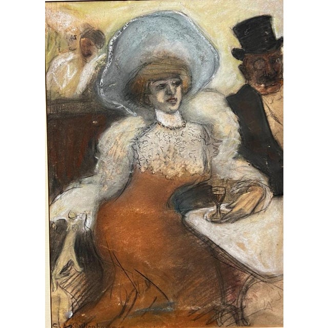 Gerhard Gyllenhammar, Lady, 1912, Pastel & Charcoal Drawing For Sale - Image 3 of 8