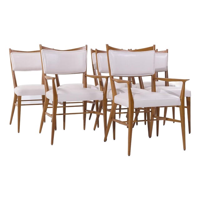 Paul McCobb for Calvin's Irwin Collection Mid Century Leather Dining Chairs - Set of 8 For Sale