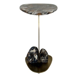 Revelation Modern Michelangelo Marble Rock Formation Accent Table For Sale
