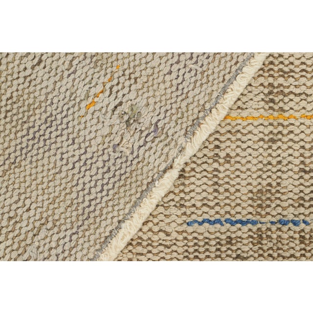 Textile Vintage Zeki Müren Rug in Beige With Colorful Geometric Pattern From Rug & Kilim For Sale - Image 7 of 7