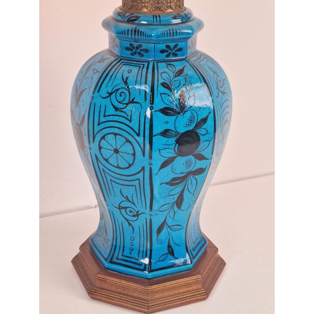 Large Middle Eastern Ceramic Table Lamp, 1950s For Sale - Image 9 of 13