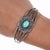 Native American 6.5" Vintage Native American silver Maltese Cross cuff bracelet with turquoise For Sale - Image 3 of 11